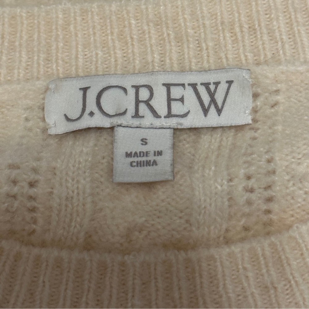 J. Crew Fisherman Cable Open Knit Wool Blend Sweater - Picture 5 of 6